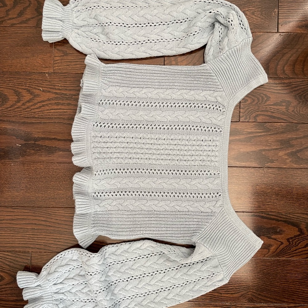 H&M off the shoulder light weight blue sweater. Never worn.